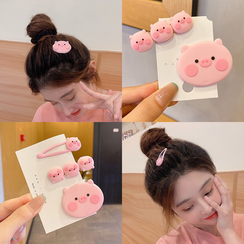 Set 3 Kẹp bé Heo hồng xinh siêu kute , mẫu mới đáng yêu