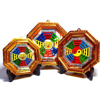 GƯƠNG BÁT QUÁI PHONG THỦY NHỰA VÀNG ĐƯỜNG KÍNH 14.5CM,17CM,20CM