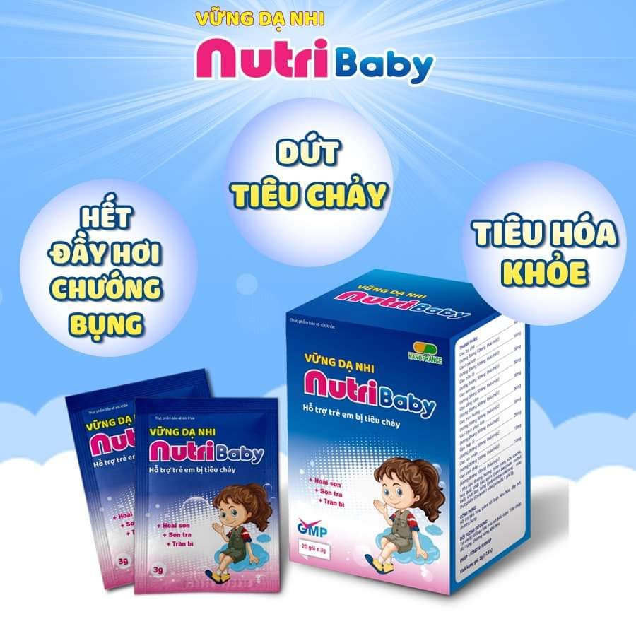 Vững Dạ Nhi NutriBaby - Hỗ Trợ Trẻ em bị rối loạn tiêu hóa với các biểu hiện: tiêu chảy, đầy bụng, chướng bụng,