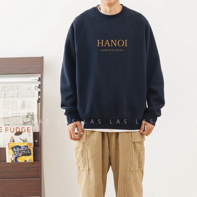 Áo Sweater Áo Nỉ Dài Tay HANOI Oversize By LAS