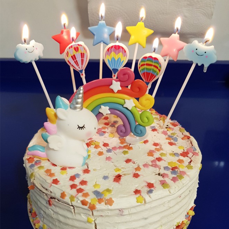 1 mô hình kỳ lân hoạt hình trang trí bánh kem