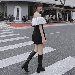 ĐẦM TRỄ VAI BÈO PHỐI TRẮNG ĐEN