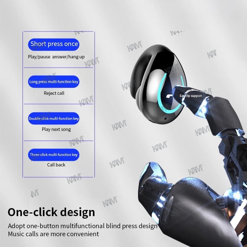 Tai Nghe Bluetooth Không Dây Kam Yx08 TWS V5.1 Chống Ồn Thiết Kế Kẹp Tiện Dụng