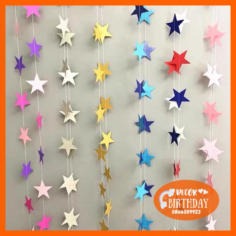 Dây Sao Trang Trí Sinh Nhật ⭐⭐⭐HOT SALE⭐⭐⭐ Trang Trí Phòng Cưới, Tiệc Thôi Nôi, Đầy Tháng Siêu Đẹp