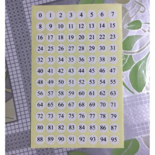 Combo 25 xấp Decal tomy số 0-95 ( 1 xấp 10 tờ)