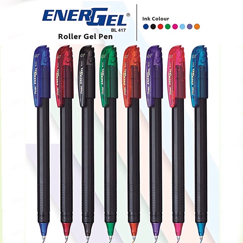Bút Bi Mực Gel Pentel Energel BL417 Ngòi 0.7mm | Viết Trơn Mượt Không Lem Mực | 8 Màu Mực