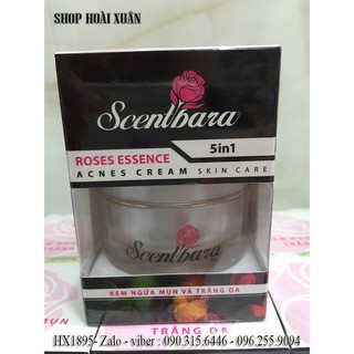 Kem ngừa mụn trắng da Scentbara roses essence acnes cream - HX1895
