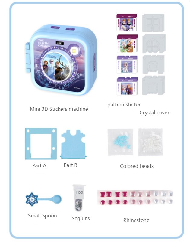 Set 2 Miếng Dán Sticker Hình Công Chúa Băng Giá 3d Diy