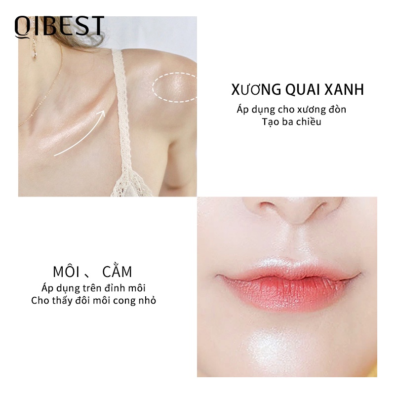 Kem bắt sáng QIBEST dạng lỏng dưỡng ẩm thiết kế kiểu bóng đèn ngộ nghĩnh chất lượng cao 62g