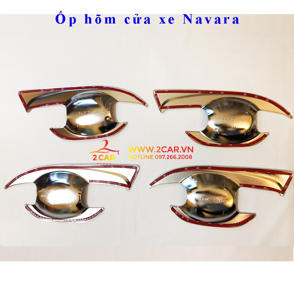 Ốp tay ,  hõm cửa xe Nissan Navara 2015-2019 mẫu mạ