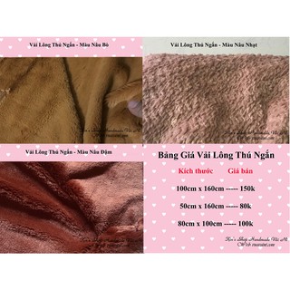 Vải Lông Thú Ngắn Tông Nâu chuẩn đẹp dùng may áo khoác lông, gấu bông, gối handmade, may doll và outfit doll