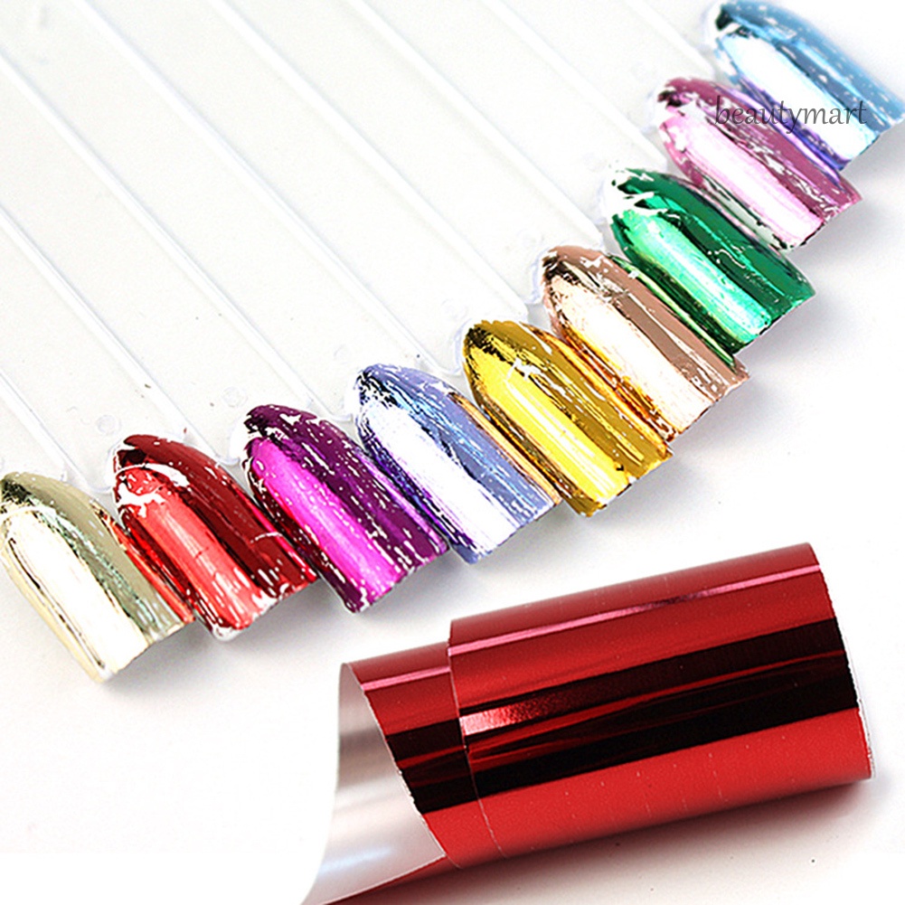 [Hàng mới về] Bộ 14 Tờ Giấy Dán Trang Trí Móng Nghệ Thuật Nhiều Màu Sắc