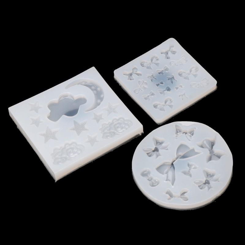 Khuôn Silicon Làm Trang Sức DIY Từ Epoxy Resin Hình Nơ / Ngôi Sao / Mặt Trăng Xinh Xắn