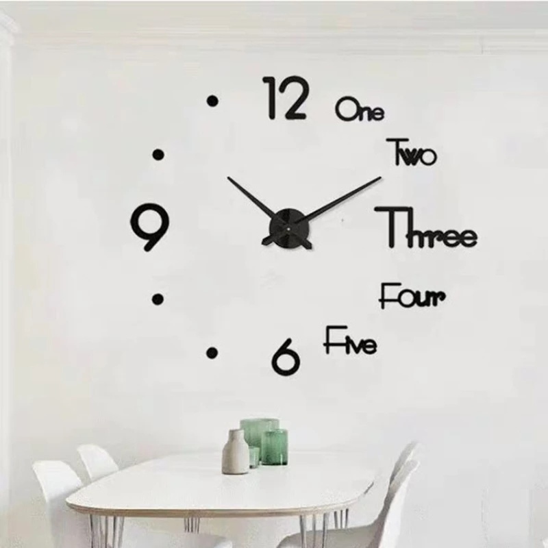 Bộ Đồng Hồ Dán Tường 3D Mặt Gương DIY Độc Đáo Trang Trí Nhà Cửa