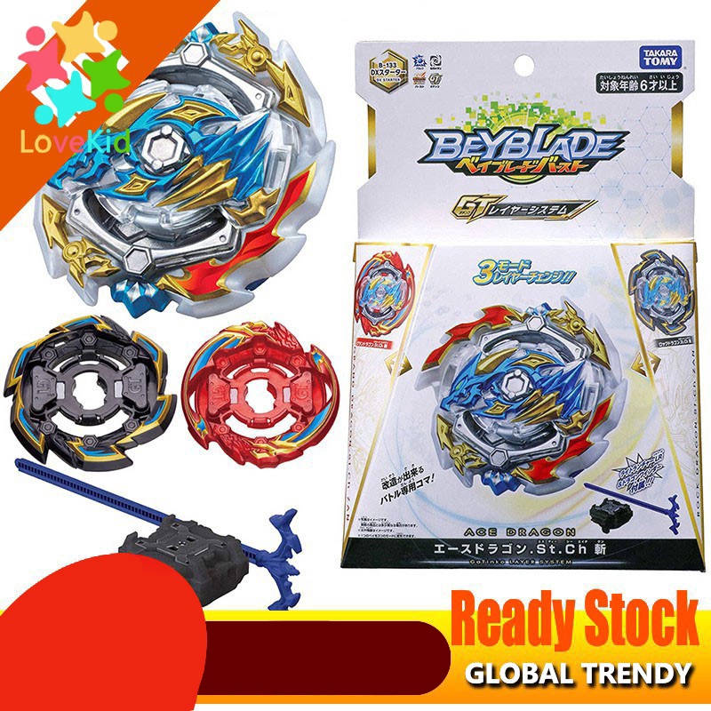 Bộ con quay đồ chơi Beyblade Burst B133 Ace Dragon.St.Ch Dx 3 trong 1 vui nhộn dành cho trẻ em