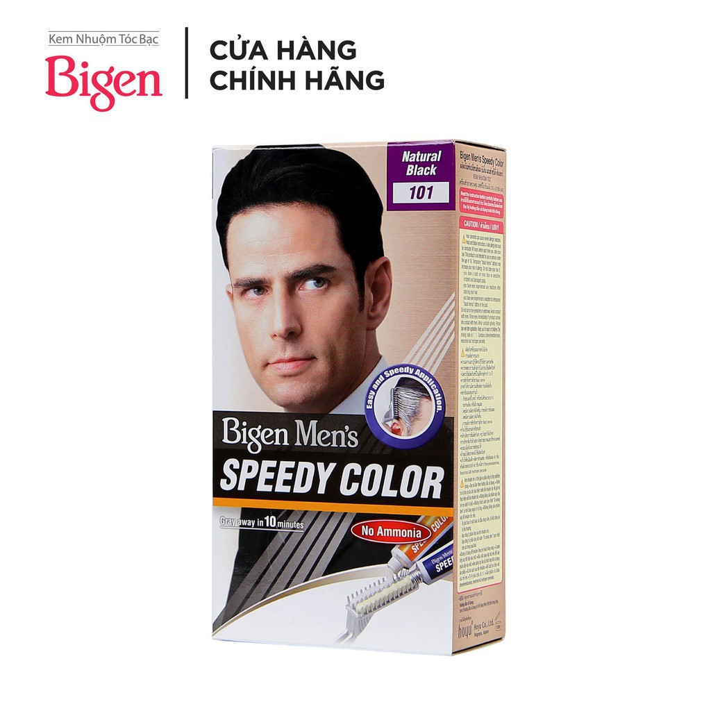 Thuốc Nhuộm Tóc phủ bạc MÀU ĐEN dạng kem Cho Nam Giới Bigen Men’s Speedy Color (số 101) | BigBuy360 - bigbuy360.vn
