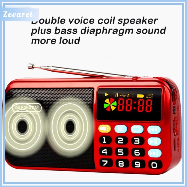 Radio Kỹ Thuật Số Mini Cầm Tay USB TF MP3 Chạy Bằng Pin Lithium