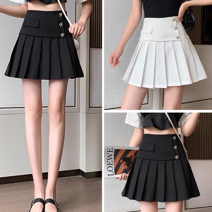 Chân váy Tennis thiết kế lưng cao kèm nắp túi đính khuy trẻ trung phong cách Hàn Quốc - Mã CV514-PANOSI