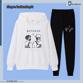 Set áo hoodie quần nỉ Tiêu Chiến, Vương Nhất Bác, BJYXSZD, Bác Quân Nhất Tiêu đủ size mới nhất