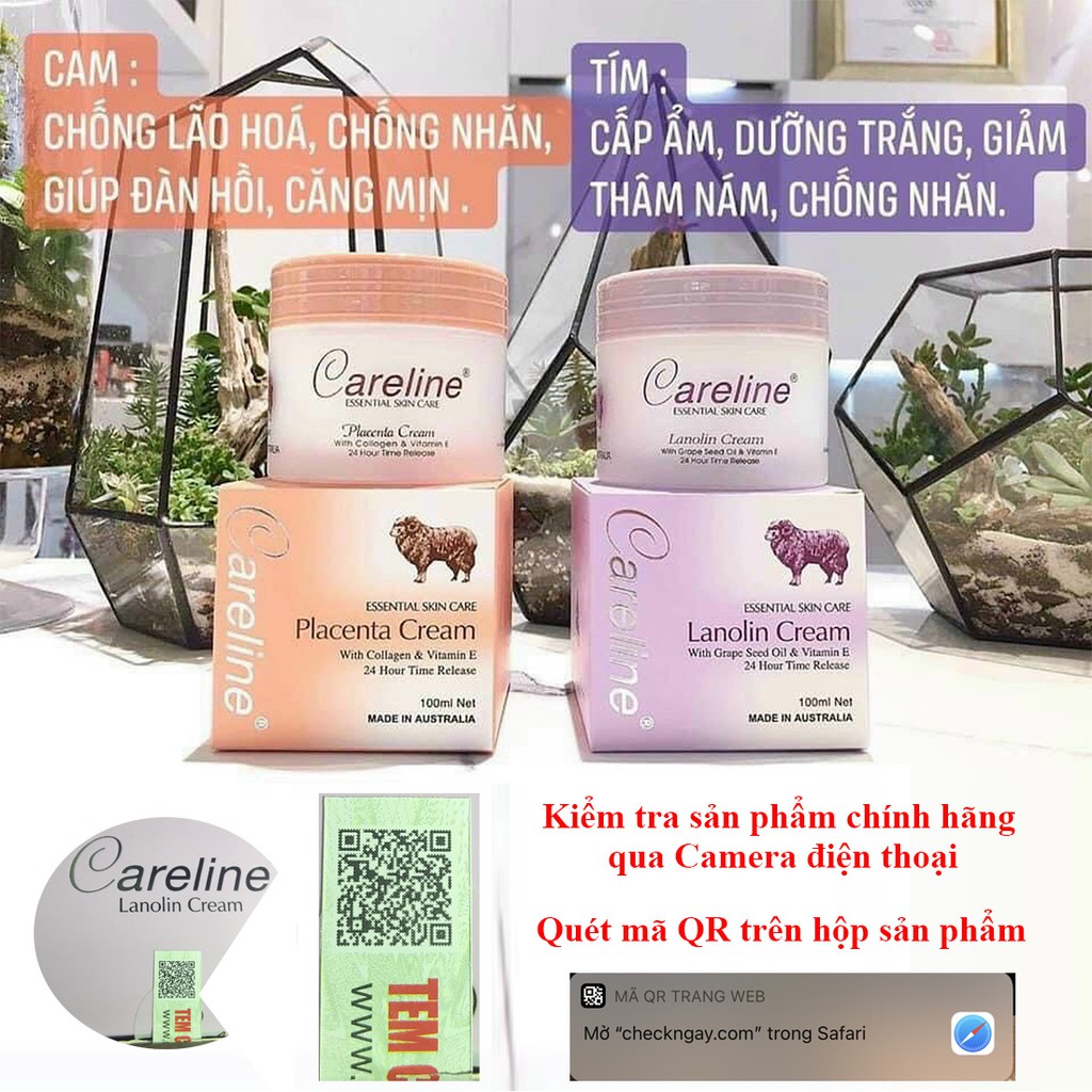 Kem dưỡng da nhau thai cừu Úc Careline Placenta Cream