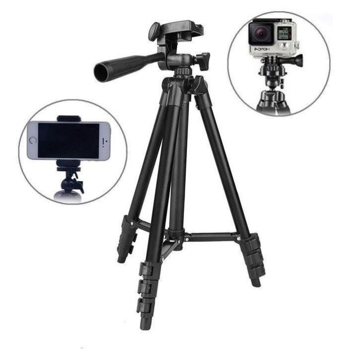 Giá đỡ điện thoại Tripod 3120 kèm kẹp điện thoại 3 chân điều khiển remote tương thích với nhiều dòng máy - Lưu Gia Store