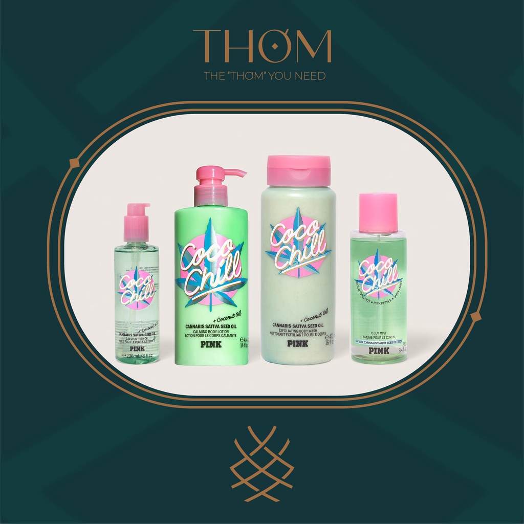 COCO CHILL | Xịt thơm dưỡng thể lưu hương toàn thân Pink Victoria's Secret Fragrance Mist Lotion Gel Body Wash