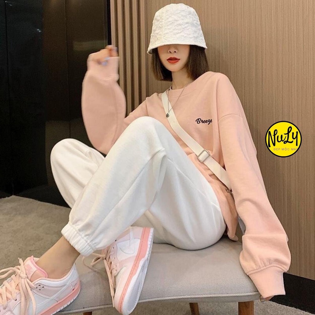 Quần ống rộng jogger unisex dáng dài hình mặt cười chất len tăm dày dặn thời trang cực Teen NULY