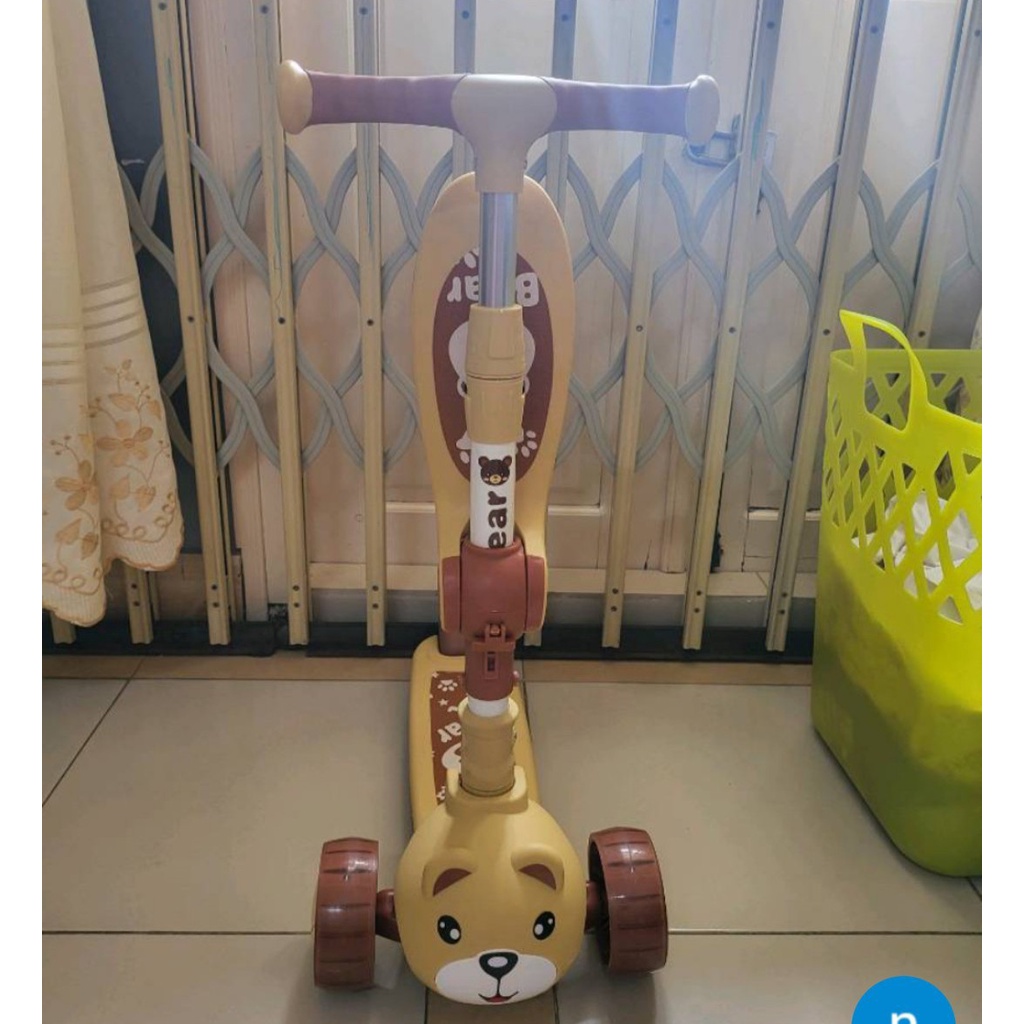 Xe trượt Scooter Gấu Có Nhạc Và Đèn Phát Sáng Xe Scooter Cho Bé Đa Năng, Bảo Hành 1 Đổi 1, Xe Scooter Chòi Chân Cao Cấp