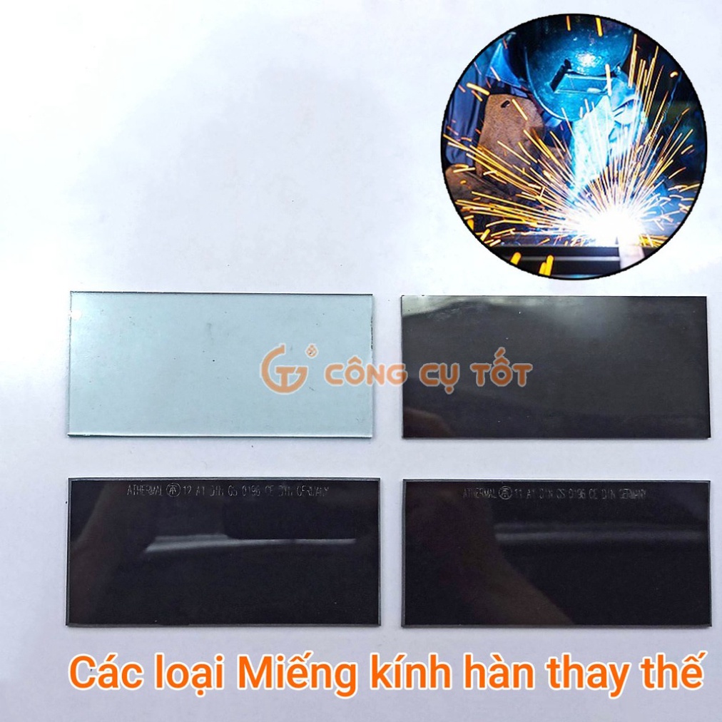 Miếng kính hàn  50x108x2mm chống bụi lắp vào mo hàn