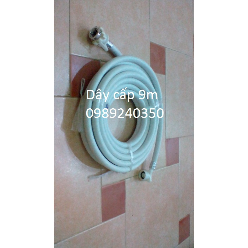 Dây cấp nước máy giặt dài 9m (1 đầu bắt ốc - 1 đầu ren)