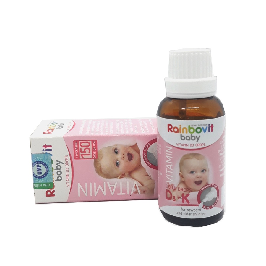 VITAMIN D3 + K RAINBOVIT BABY 30ML - NHẬP KHẨU BA LAN