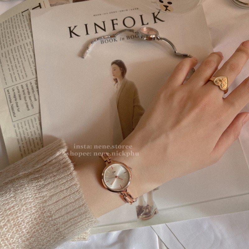 Đồng hồ nữ JW mặt tròn DÂY MÓC MÓC nhiều màu 23mm đáng yêu