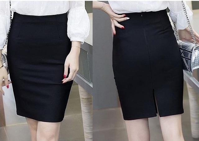 Chân Váy Ôm Bút Chì Xẻ Sau Dài 45cm
