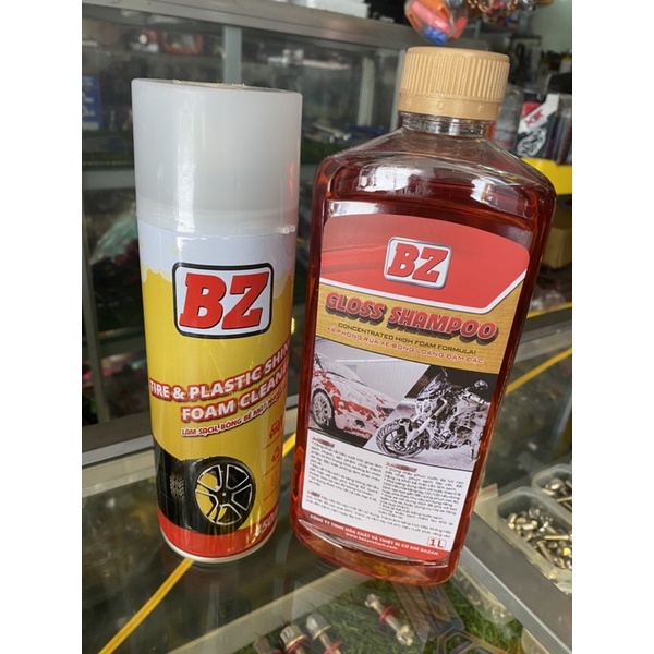 Xà phòng nước rửa xe bz đậm đặc tặng chai phục hồi nhựa nhám bz - Minh Kiệt Racing