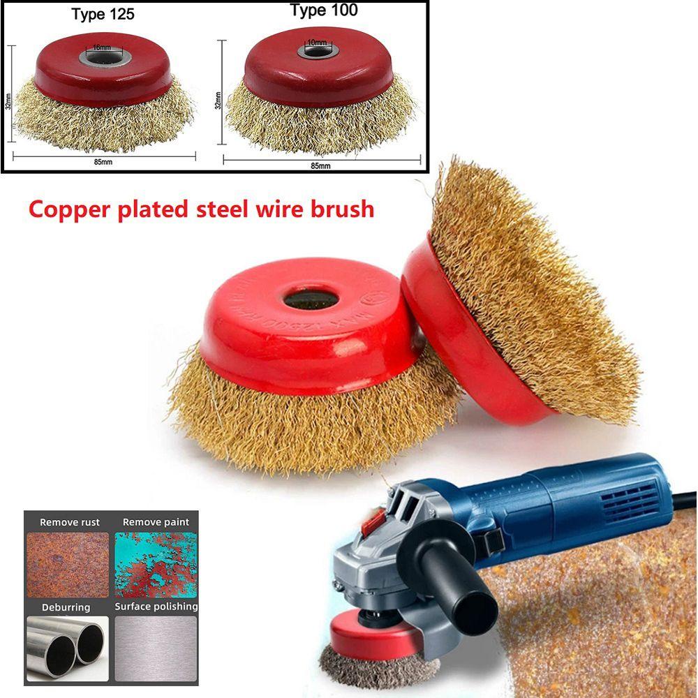 Bàn Chải Sợi Thép Đánh Bóng Góc Máy Mài Tiện Dụng