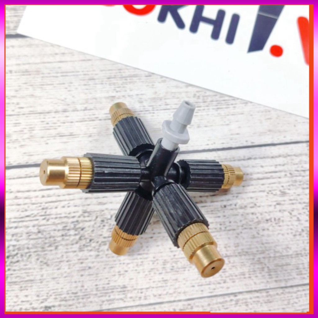 [GIÁ TỐT] Béc phun sương 5 tia đồng, kèm khởi thủy gắn ống 6-8 ly, dùng tưới cây, tưới lan