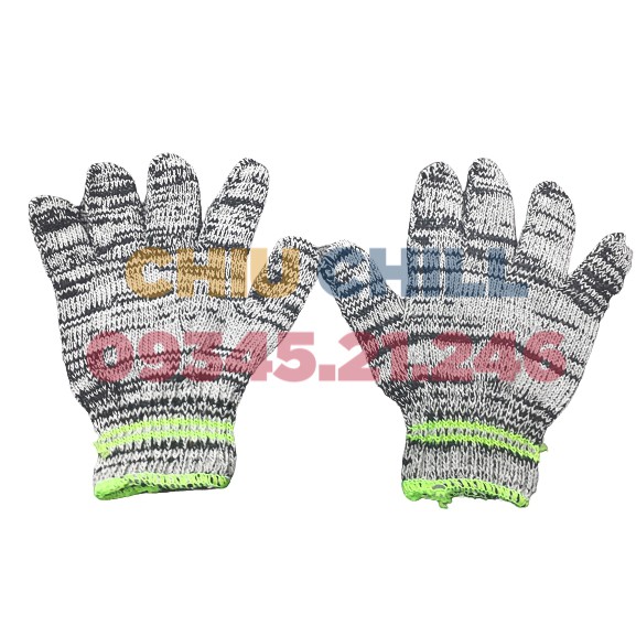 Găng tay lao động len kim 7 màu ngà 70g  - Bảo hộ an toàn