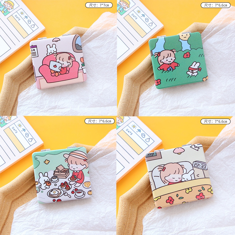 Gương trang điểm mini 2 mặt cầm tay siêu gọn, Gương trang điểm cutephomaique, Gương mini tiện dụng dễ dùng