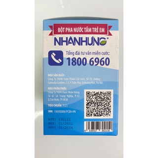Bột pha nước tắm trẻ em Nhân Hưng (Hộp 12 và 30 gói)