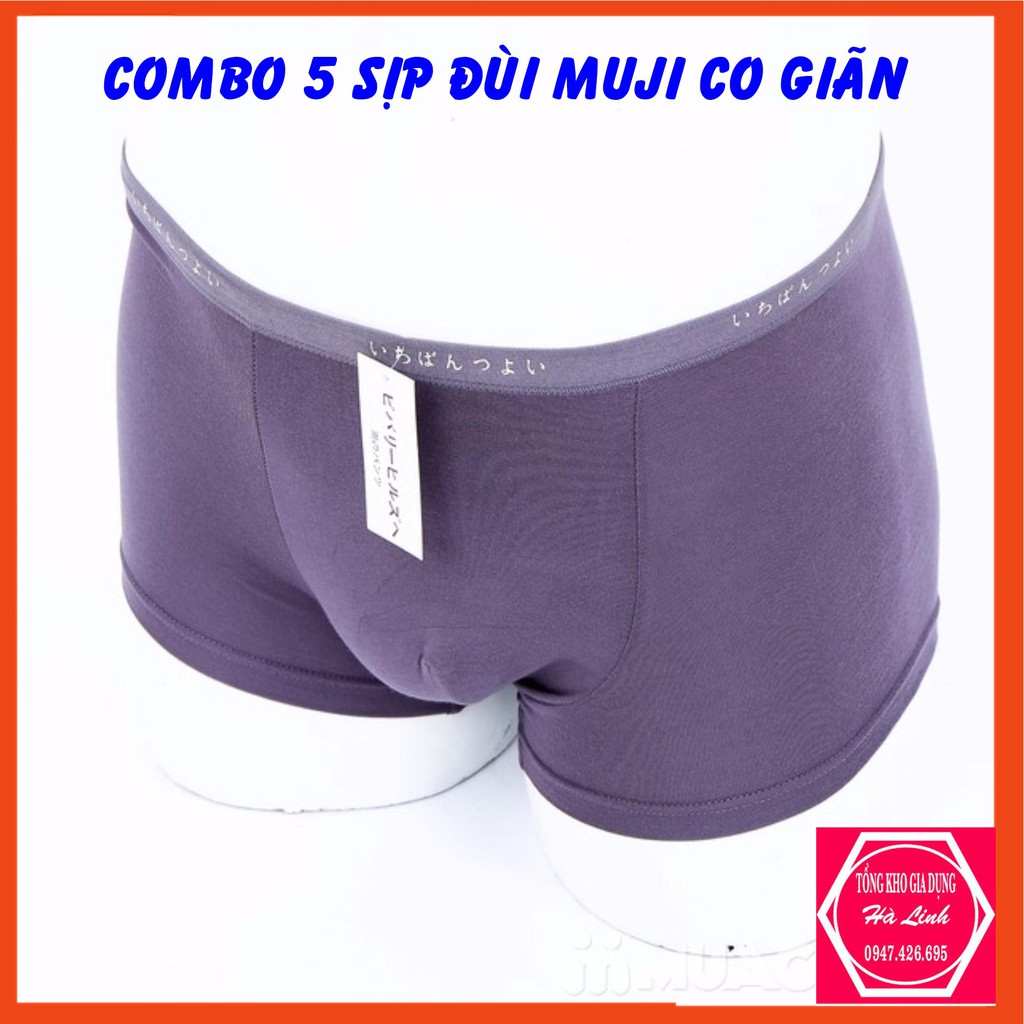 COMBO 5 SỊP ĐÙI NAM COTTON XUẤT NHẬT SIÊU CO GIÃN