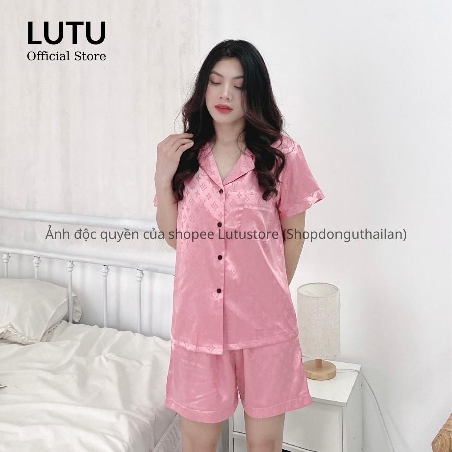 Bộ ngủ pijama lụa gấm tay cộc quần đùi