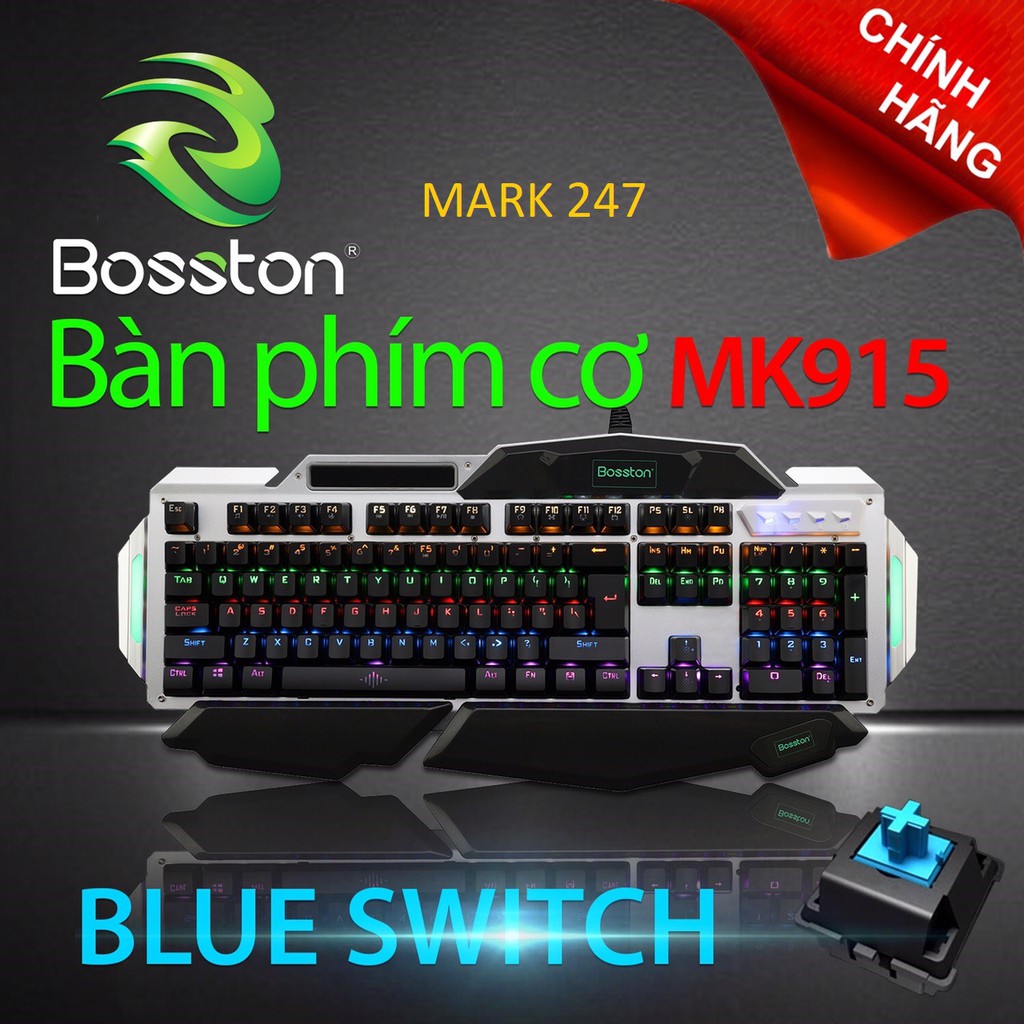 BÀN PHÍM Bosston MK 915 phím cơ led RGB chuyên Game USB Chính Hãng