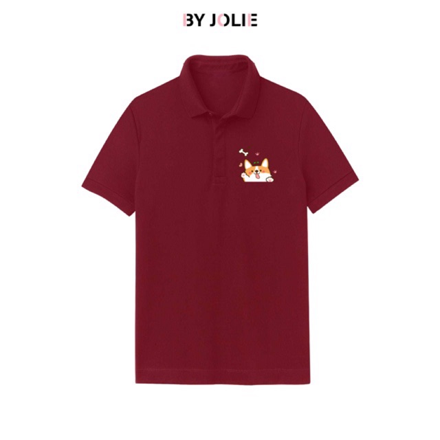 Áo polo unisex Byjolie "CUTIE CORGI" chất cotton thoáng mát | BigBuy360 - bigbuy360.vn