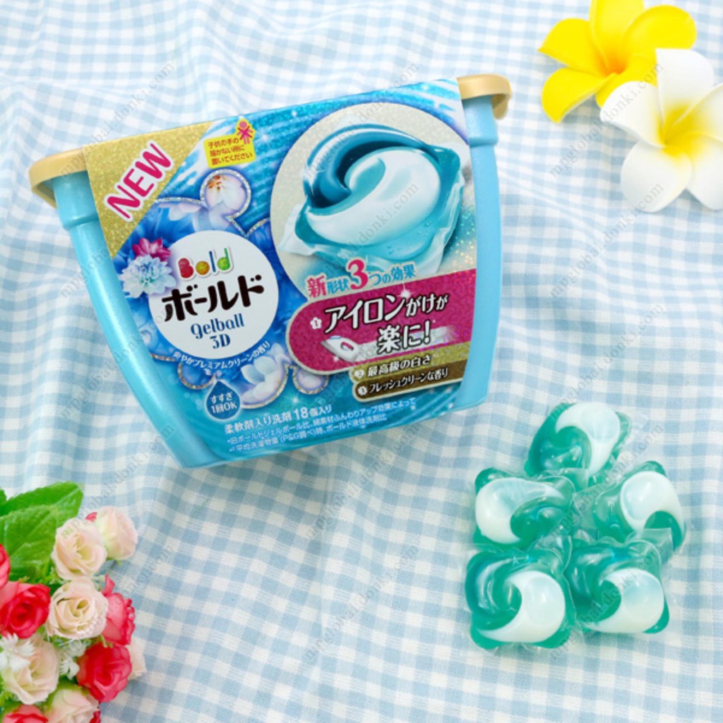 Viên giặt Gelball 3D 18 viên [MÀU XANH]