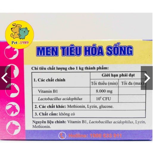 Men tiêu hóa sống Pharbiozym cho chó mèo gói 5g