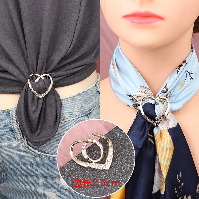 Khóa Cài Khăn Quàng Cổ Mini Bằng Lụa Thắt Nút Chất Lượng Cao Dễ Phối Đồ Phong Cách Hàn Quốc