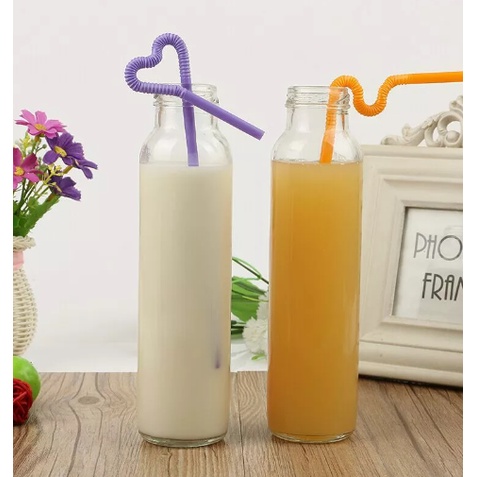 Chai Thuỷ Tinh Tròn Trụ Nắp Thiếc 350ml