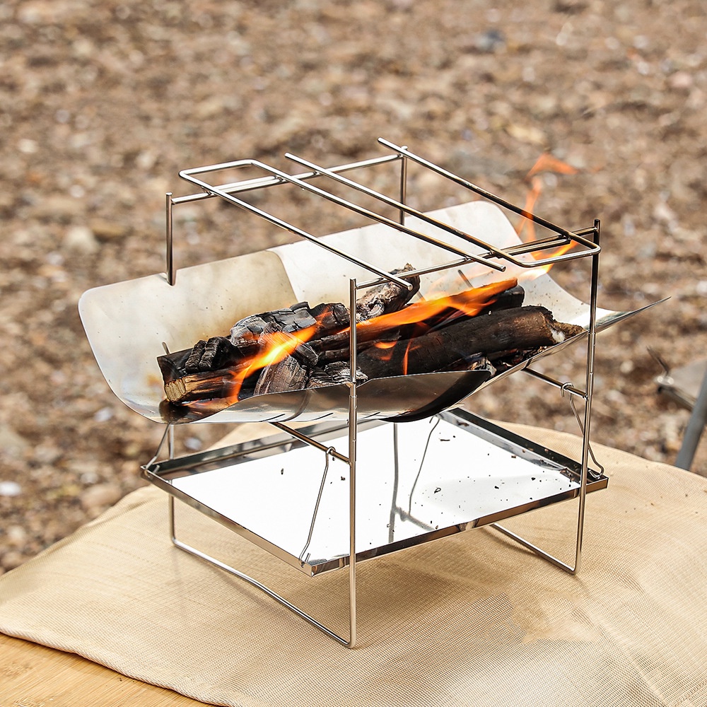 Giá Nướng Bbq Siêu Nhẹ Bằng Thép Không Gỉ Có Thể Gấp Gọn Tiện Dụng Mang Theo Du Lịch Cắm Trại