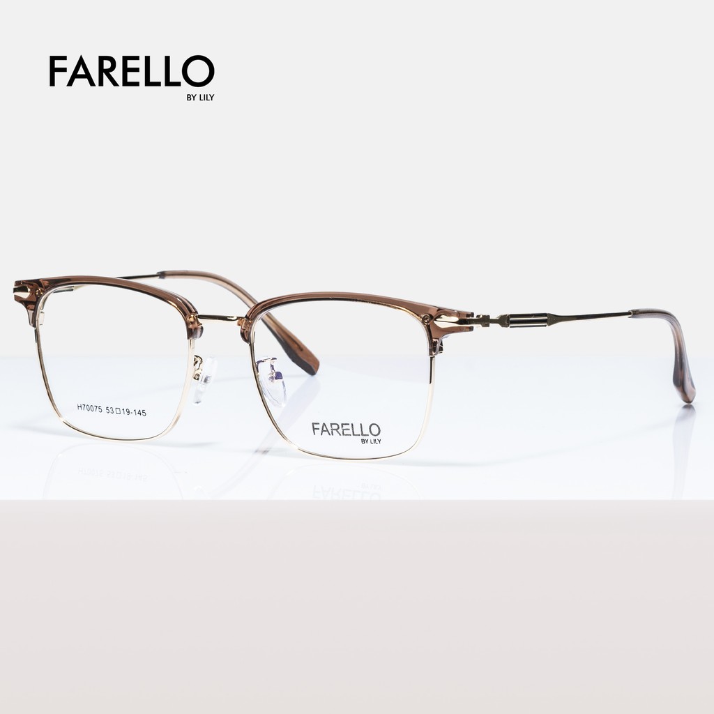 Kính mắt cận nam nữ FARELLO thiết kế mắt vuông to sành điệu, đa dạng màu sắc GALIO - 70075