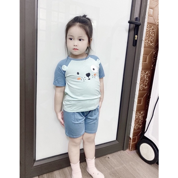 Bộ cộc thun lạnh hình thú Mimonri bé trai/bé gái (6-16kg)